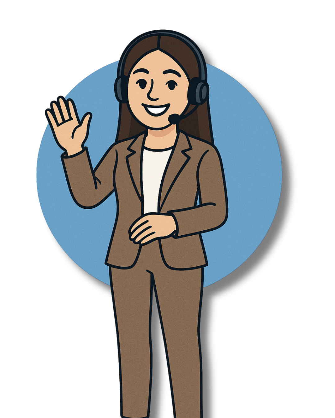 Imagen de Zara, una recepcionista joven y amigable sonriendo